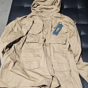 Men's Tan Hooded m-65 jacket